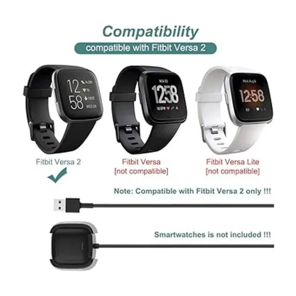 Kissmart Cargador compatible con Fitbit Versa 2 no para_2