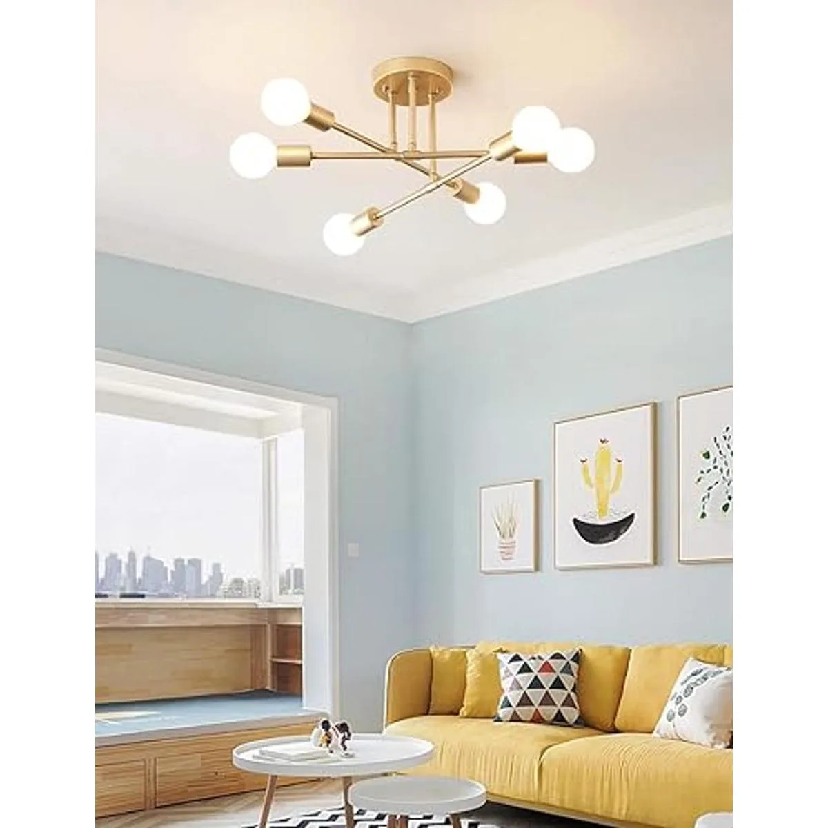 Dellemade Candelabro de techo moderno Sputnik con 6_2