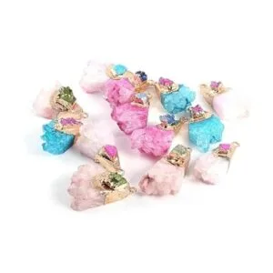 5 colgantes naturales de ágata druzy colgantes de forma_2