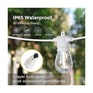 SUNTHIN Tira de luces blancas para exteriores 96 pies 2