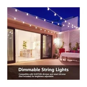 SUNTHIN Tira de luces blancas para exteriores 96 pies 2