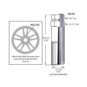 Accesorios de rueda 6 puntos Spline Tuner Lug Nut Key_2