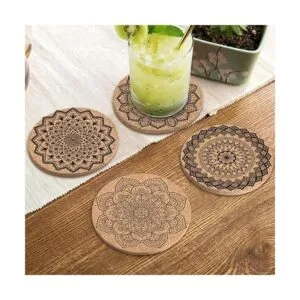 Posavasos absorbentes de corcho con soporte regalos de