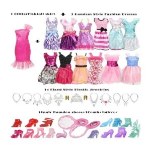 Paquete de 35 ropa de muñeca hecha a mano que incluye 2_4