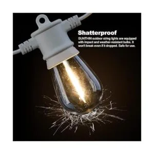 SUNTHIN Tira de luces blancas para exteriores 96 pies 2