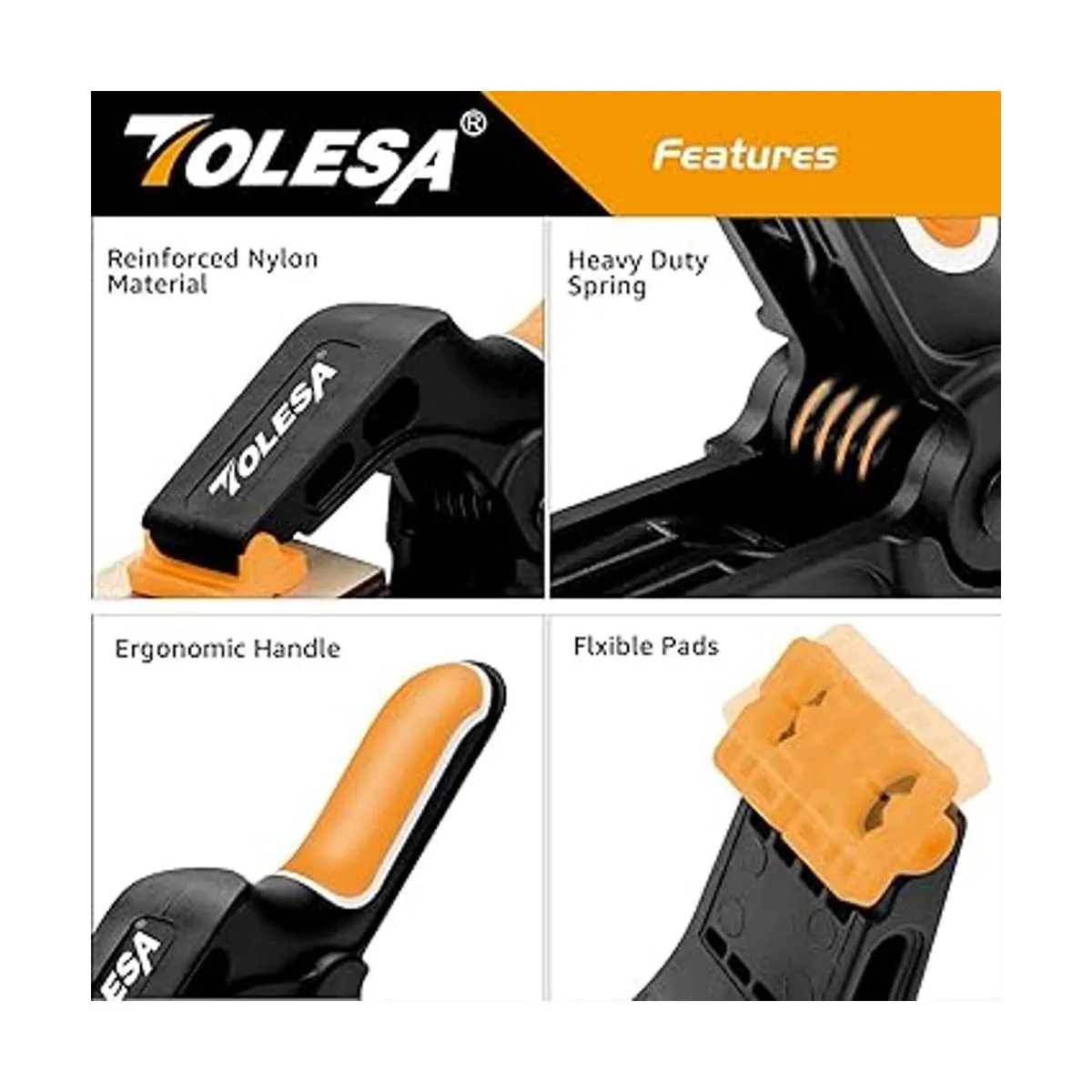 TOLESA Abrazaderas de resorte de 7 pulgadas Potente Fuerza_3