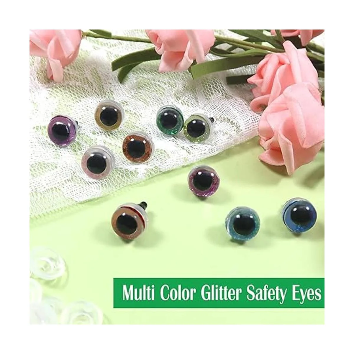 TOAOB 120 ojos de seguridad de plástico con purpurina de