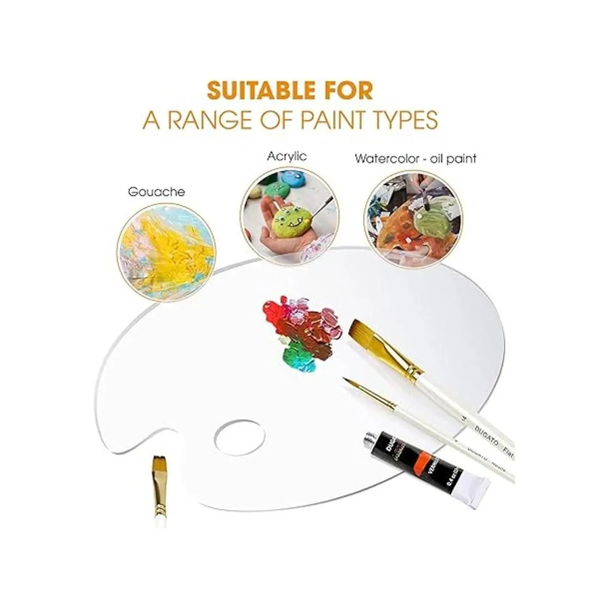 DUGATO Paleta de pintura acrílica de 2 piezas de 11.8 x