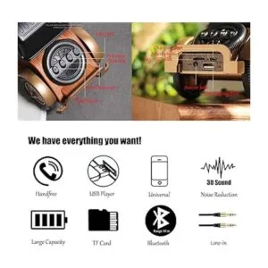 Tipmant Altavoz clásico con Bluetooth diseño retro_2
