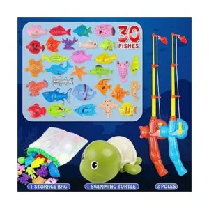 Juguete de agua magnético de pesca con 2 postes de pesca_2
