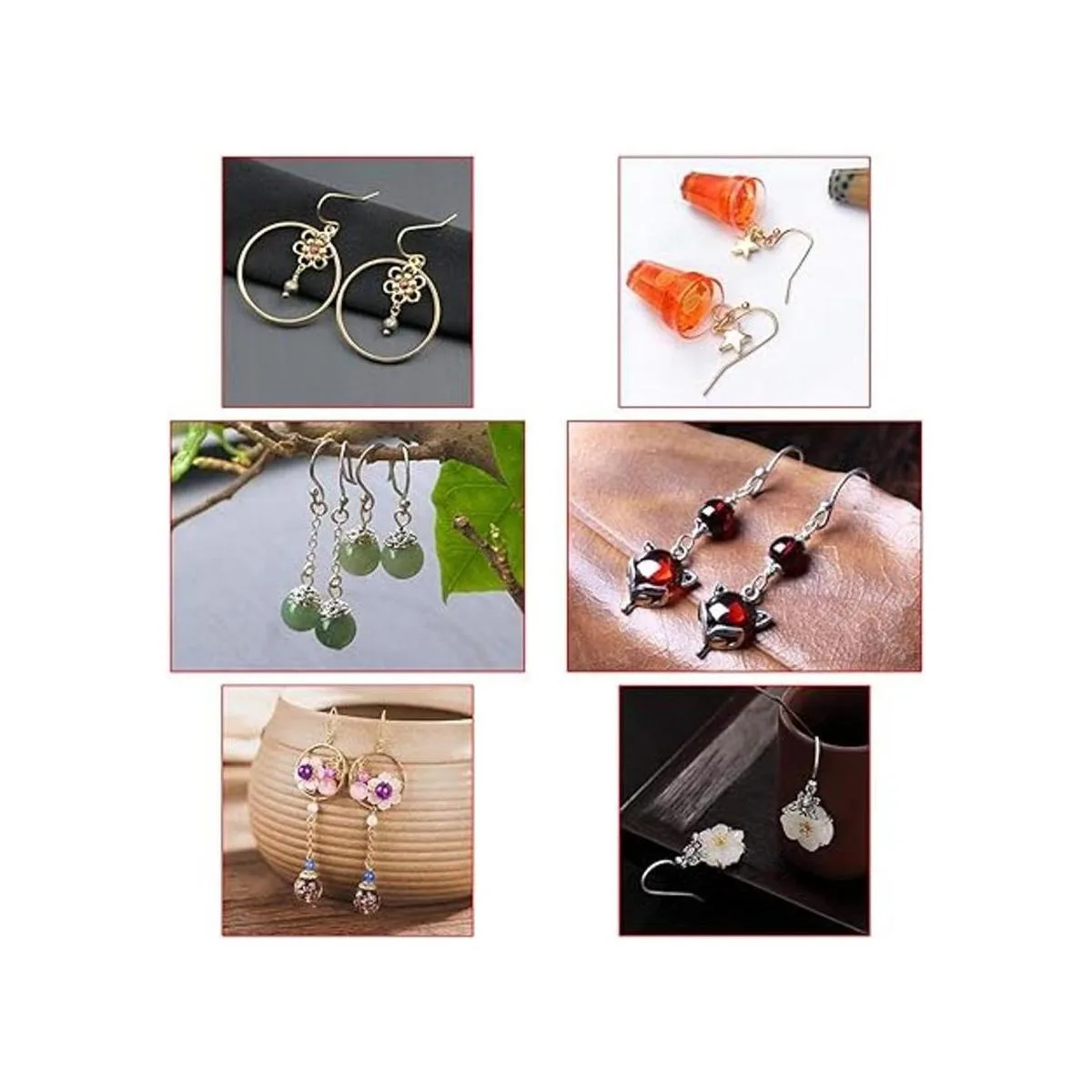 Juego de pendientes de 600 piezas 300 ganchos franceses