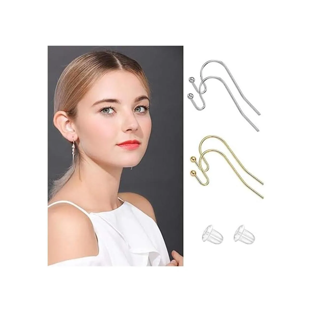 Juego de pendientes de 600 piezas 300 ganchos franceses