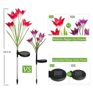 ANGMLN Paquete de 4 luces solares de flores para jardín_2