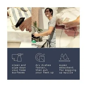 MEEMA Paquete de 4 toallas de cocina Tejido rústico y_3