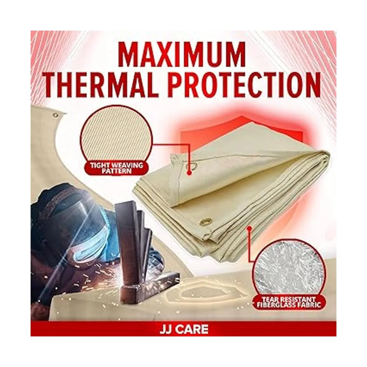 JJ CARE Manta de soldadura resistente 5.2 x 5.9 ft 2_4