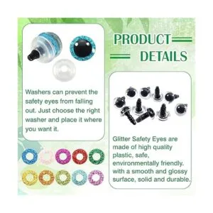 TOAOB 120 ojos de seguridad de plástico con purpurina de