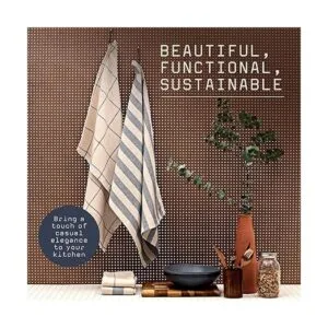 MEEMA Paquete de 4 toallas de cocina Tejido rústico y_2