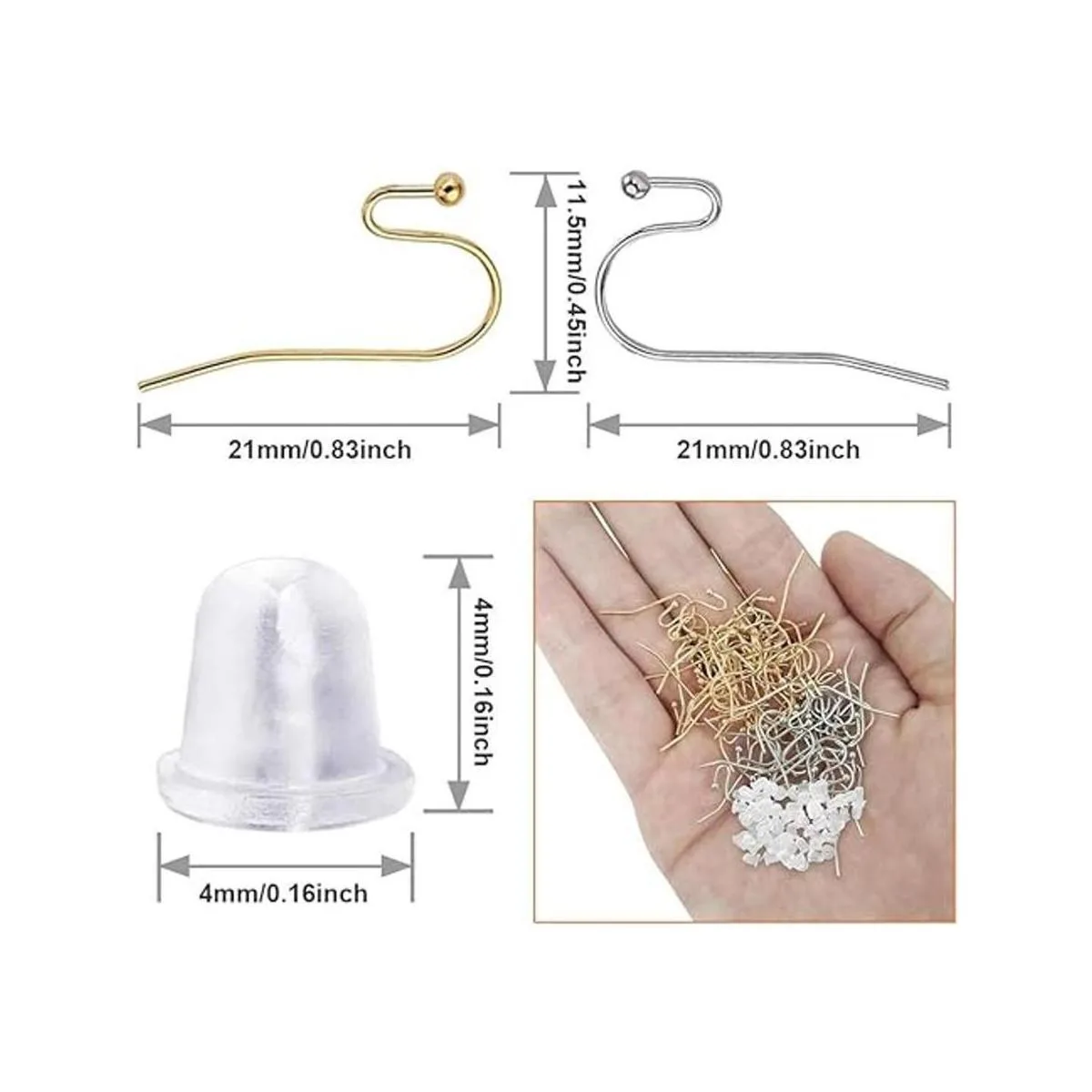 Juego de pendientes de 600 piezas 300 ganchos franceses