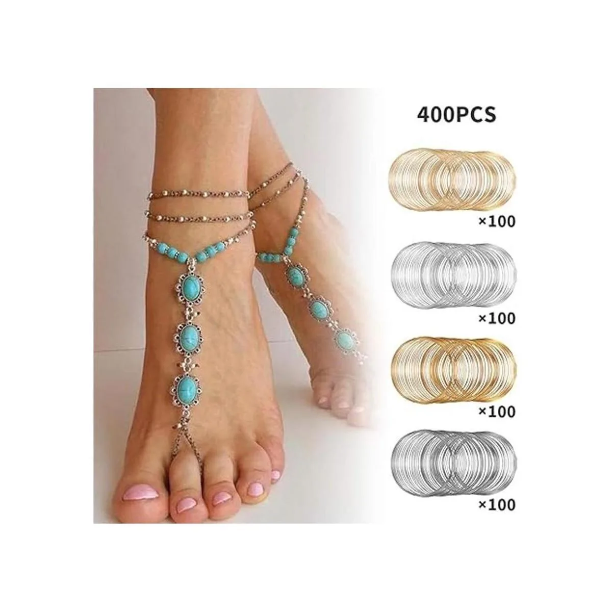 400 bucles de joyería alambre de memoria alambre de