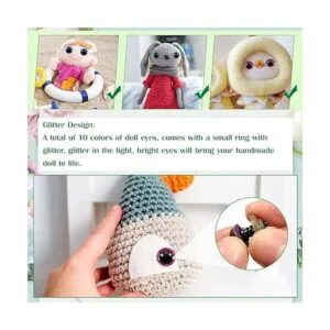 TOAOB 120 ojos de seguridad de plástico con purpurina de