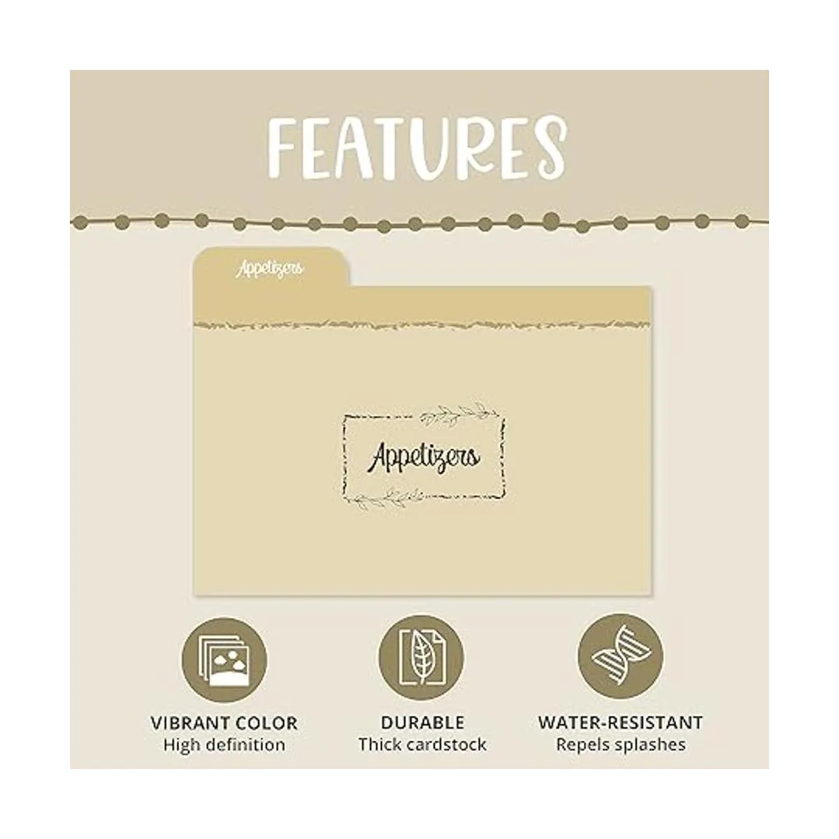 Dekali Designs Divisores de tarjetas de recetas de 4 x 6