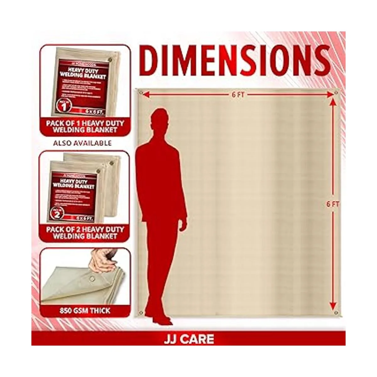 JJ CARE Manta de soldadura resistente 5.2 x 5.9 ft 2_3