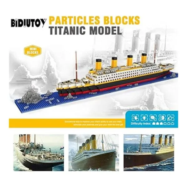 BIDIUTOY Titanic Ship Juego de bloques de construcción de_3