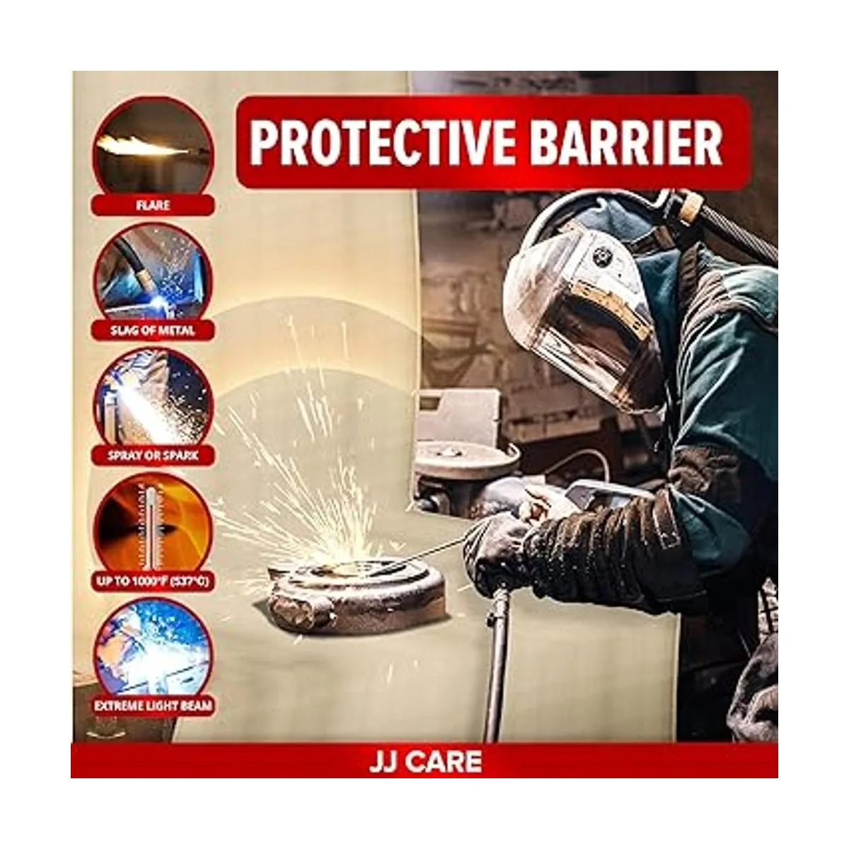 JJ CARE Manta de soldadura resistente 5.2 x 5.9 ft 2_5