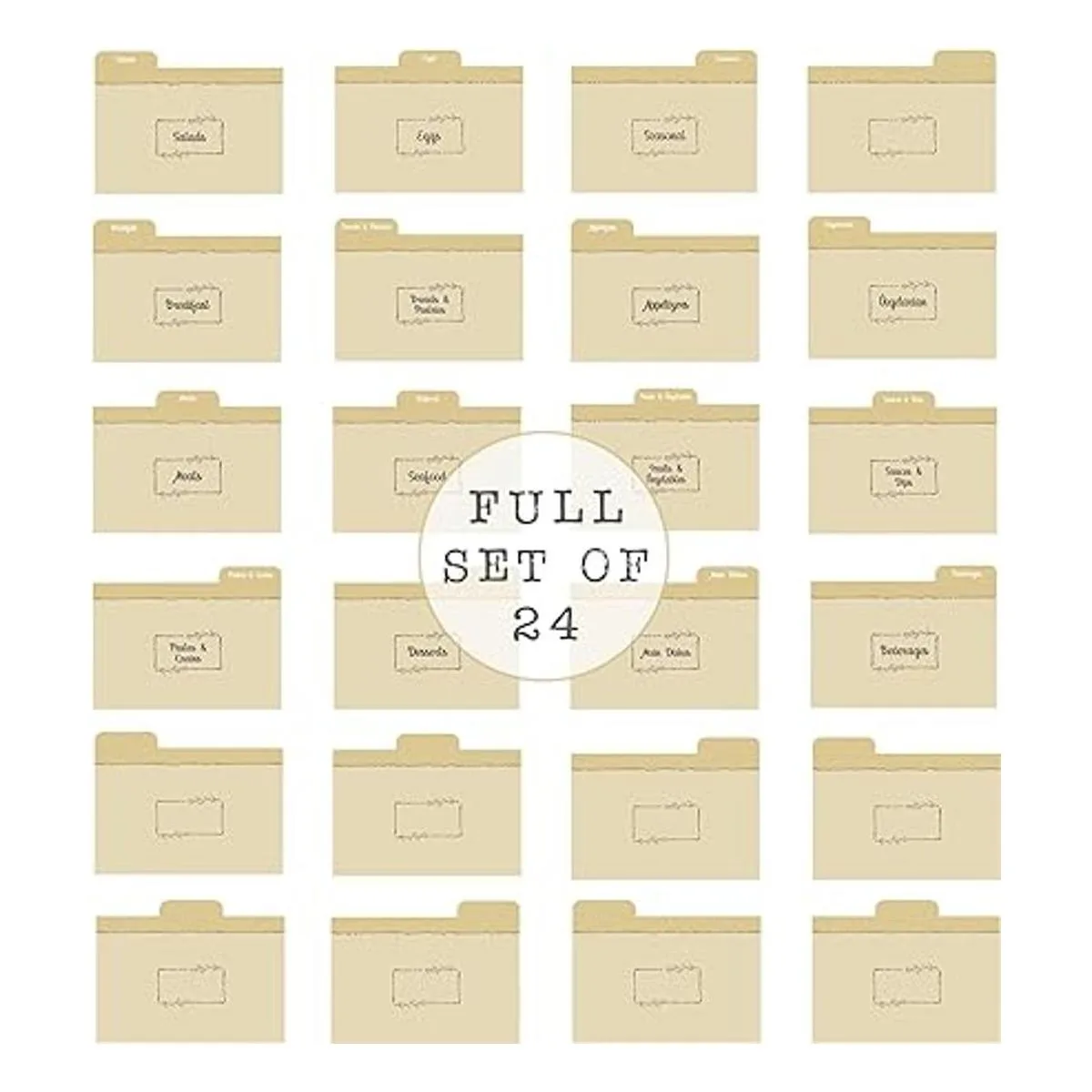 Dekali Designs Divisores de tarjetas de recetas de 4 x 6