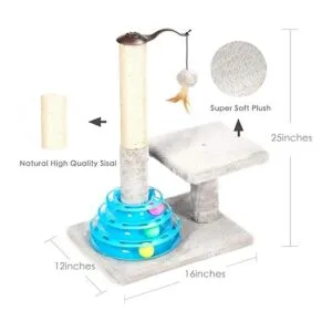 PEEKAB Tall Cat Scratching Post Kitten Sisal Scratcher