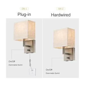 Lámpara de pared para mesita de noche con interruptor de_2