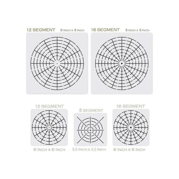 5 plantillas de mandala de plástico para pintura