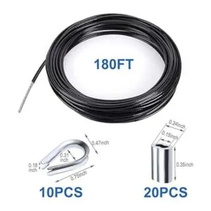 Amadget Cuerda de alambre de acero inoxidable juego de_3