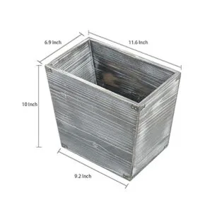 Cubo de basura de madera con antorcha estilo granja gris_2