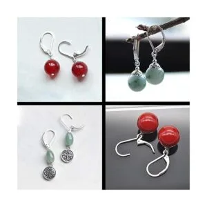 TOAOB 8 ganchos de plata de ley 925 para pendientes