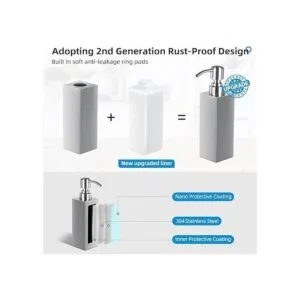 GLUBEE Dispensador de jabón de acero inoxidable