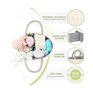Organizador de pañales para bebé cesta de pañales de_4