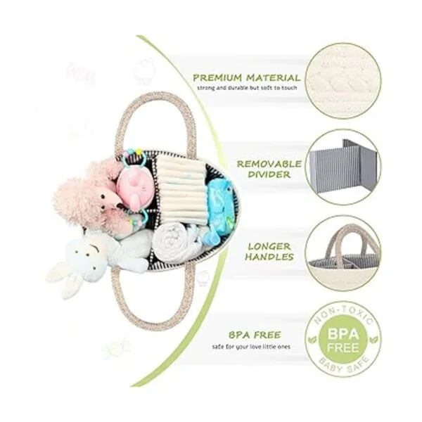 Organizador de pañales para bebé cesta de pañales de_4