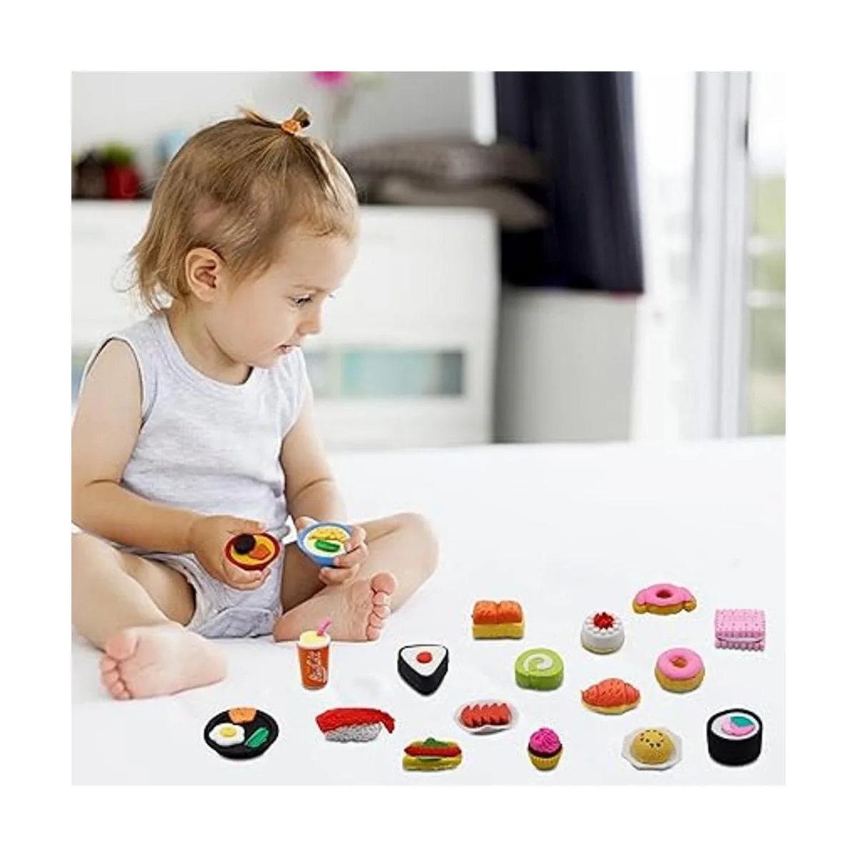 Cllayees Juego de 72 borradores de lápices de comida