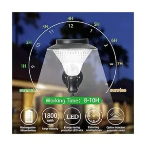 Paquete de 2 faroles solares de pared impermeables para_5