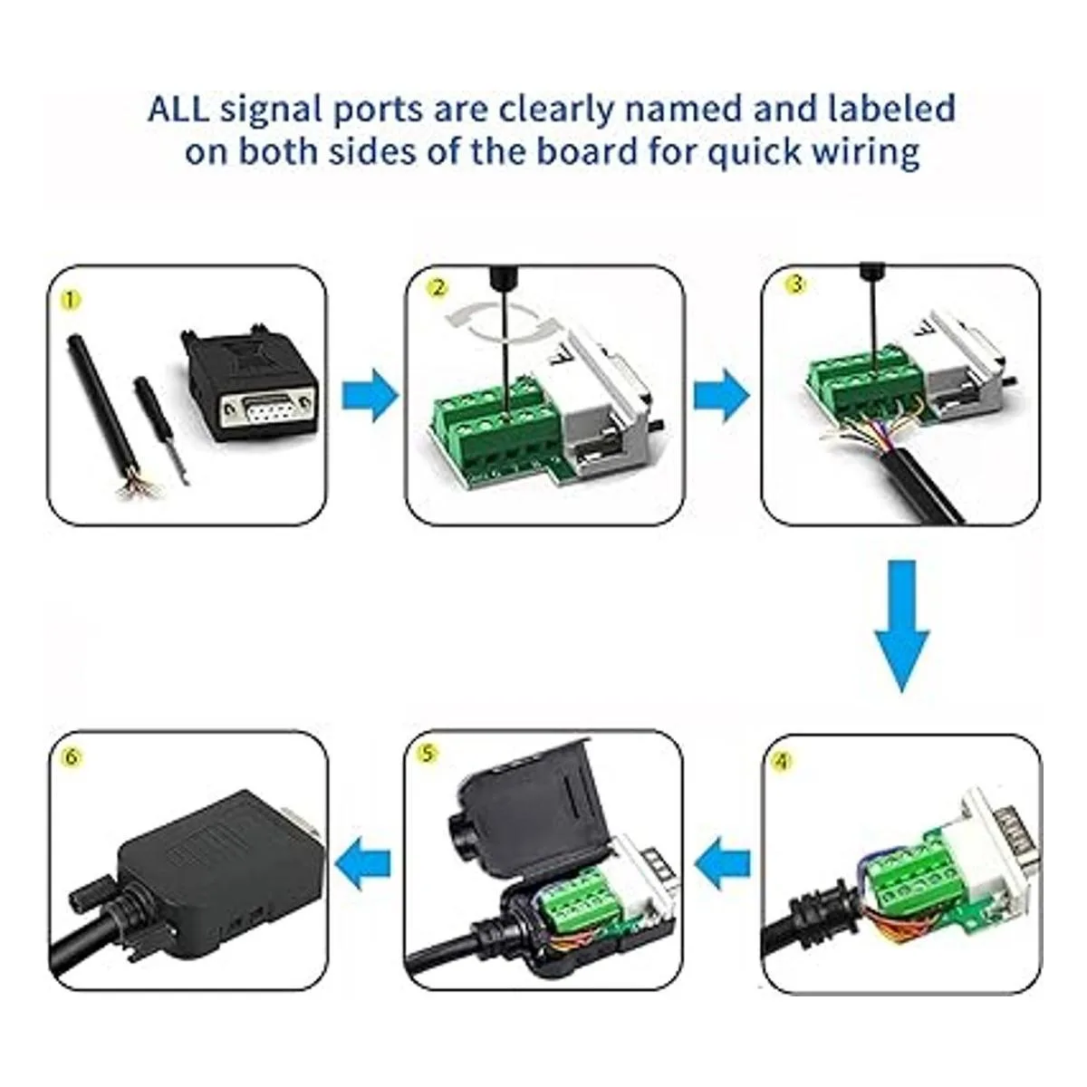 DaFuRui 4Pack DB9 Breakout ConnectorDB9 Solderless_3