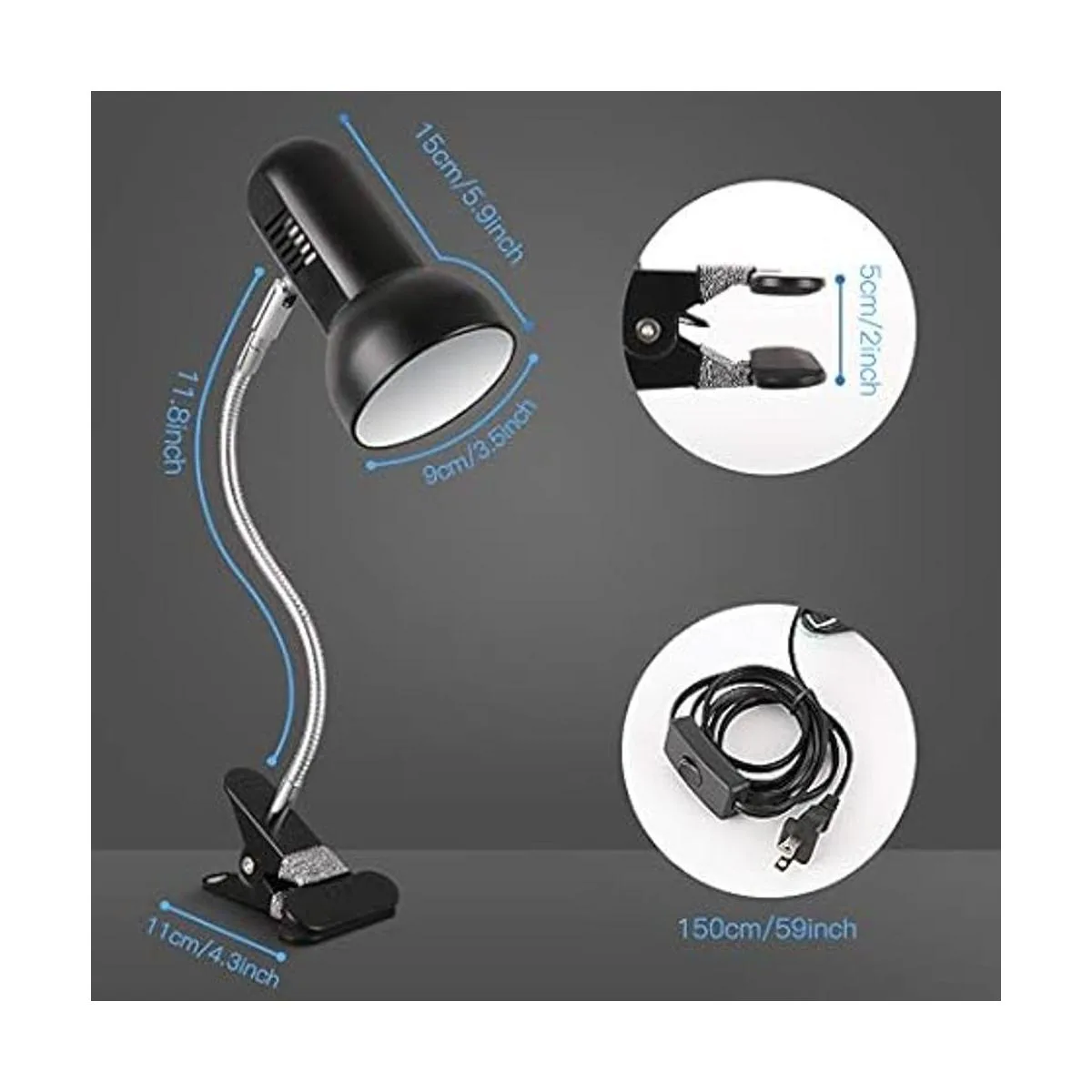 Lámpara de escritorio de abrazadera360 clip de rotación_2