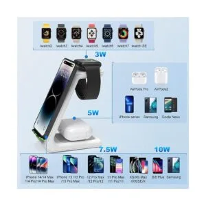 GEEKERA Soporte de carga inalámbrico 3 en 1 estación de_2
