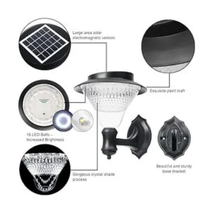 Paquete de 2 faroles solares de pared impermeables para_6