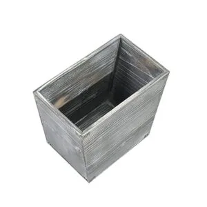 Cubo de basura de madera con antorcha estilo granja gris_3