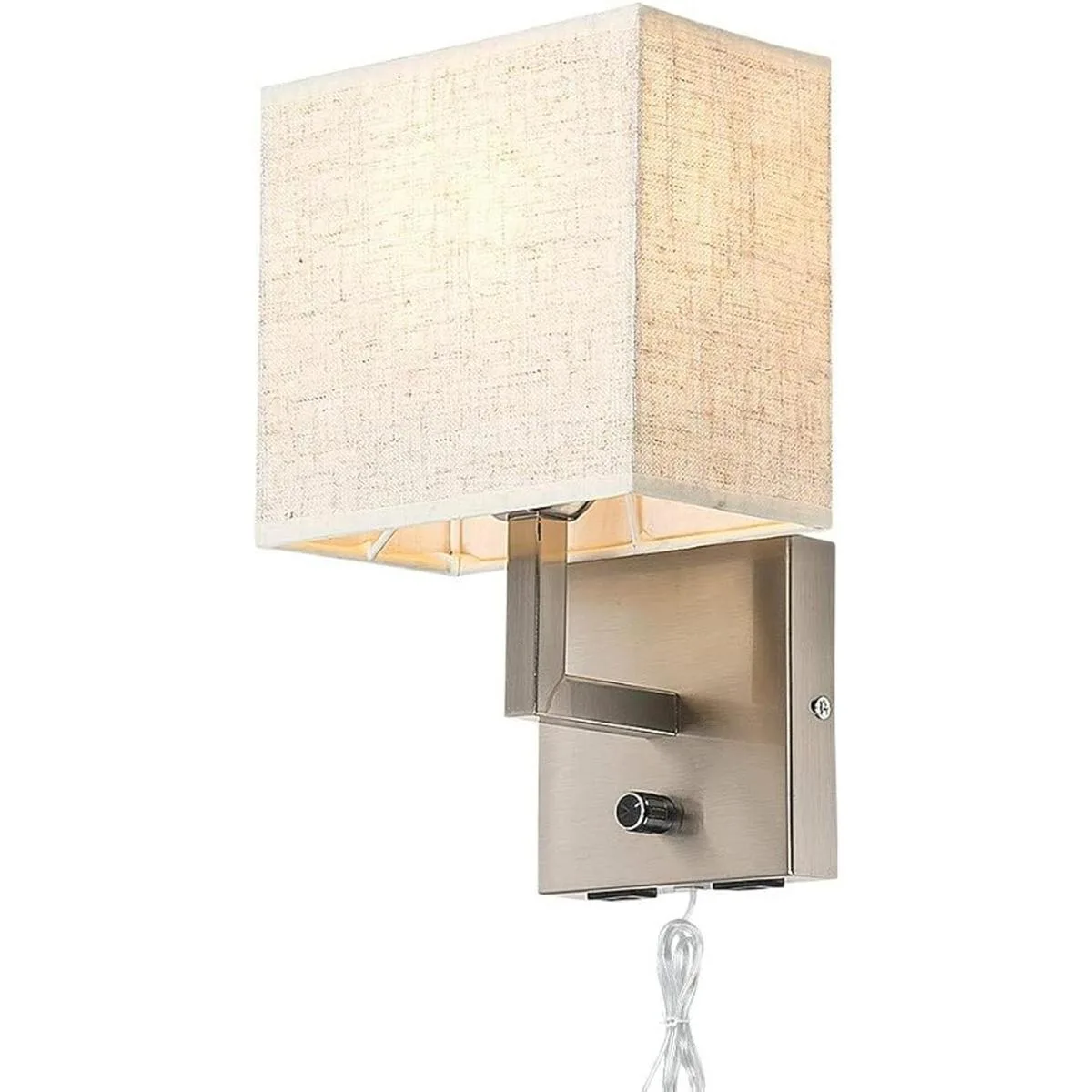 Lámpara de pared para mesita de noche con interruptor de_1