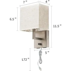 Lámpara de pared para mesita de noche con interruptor de_3