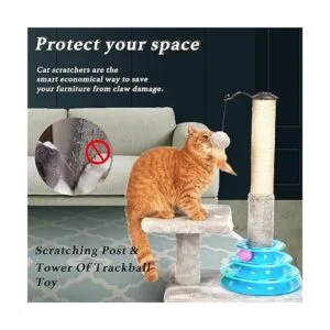 PEEKAB Tall Cat Scratching Post Kitten Sisal Scratcher