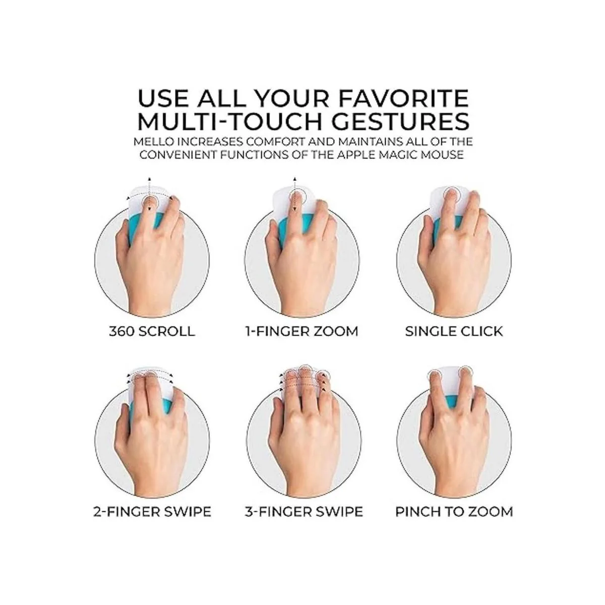 Cojín de silicona Mello compatible con Apple Magic Mouse 1_3