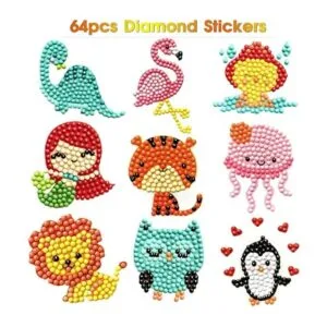 Sinceroduct Juego de 64 pegatinas de pintura de diamante
